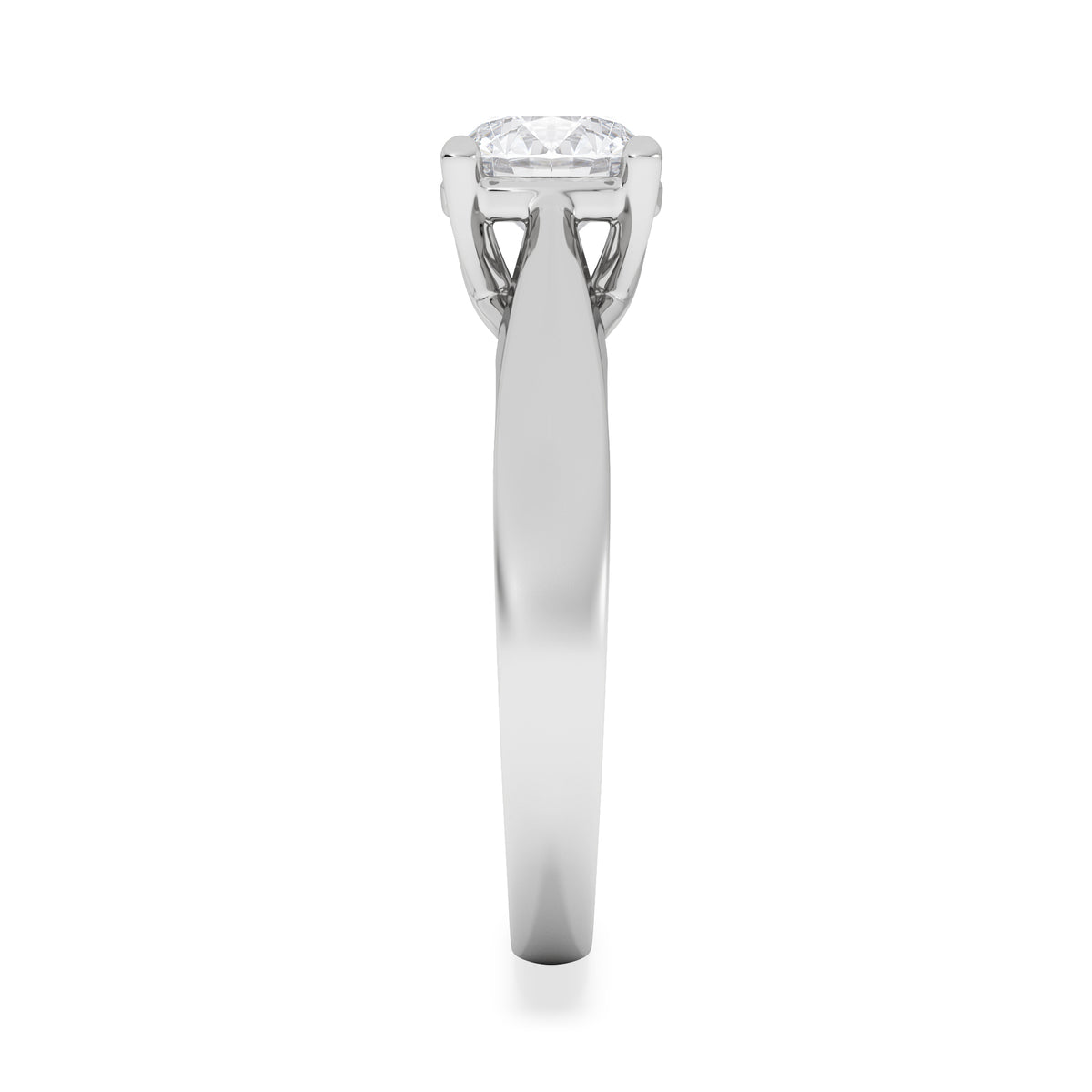 Naomi Round Cut Lab Diamond Engagement Ring 1.00ct H/SI in 9k White Gold