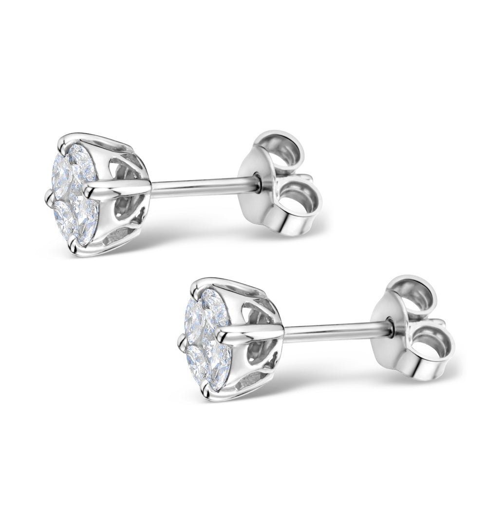 Diamond Earrings 2.00ct Look Galileo Style 0.74ct in Platinum