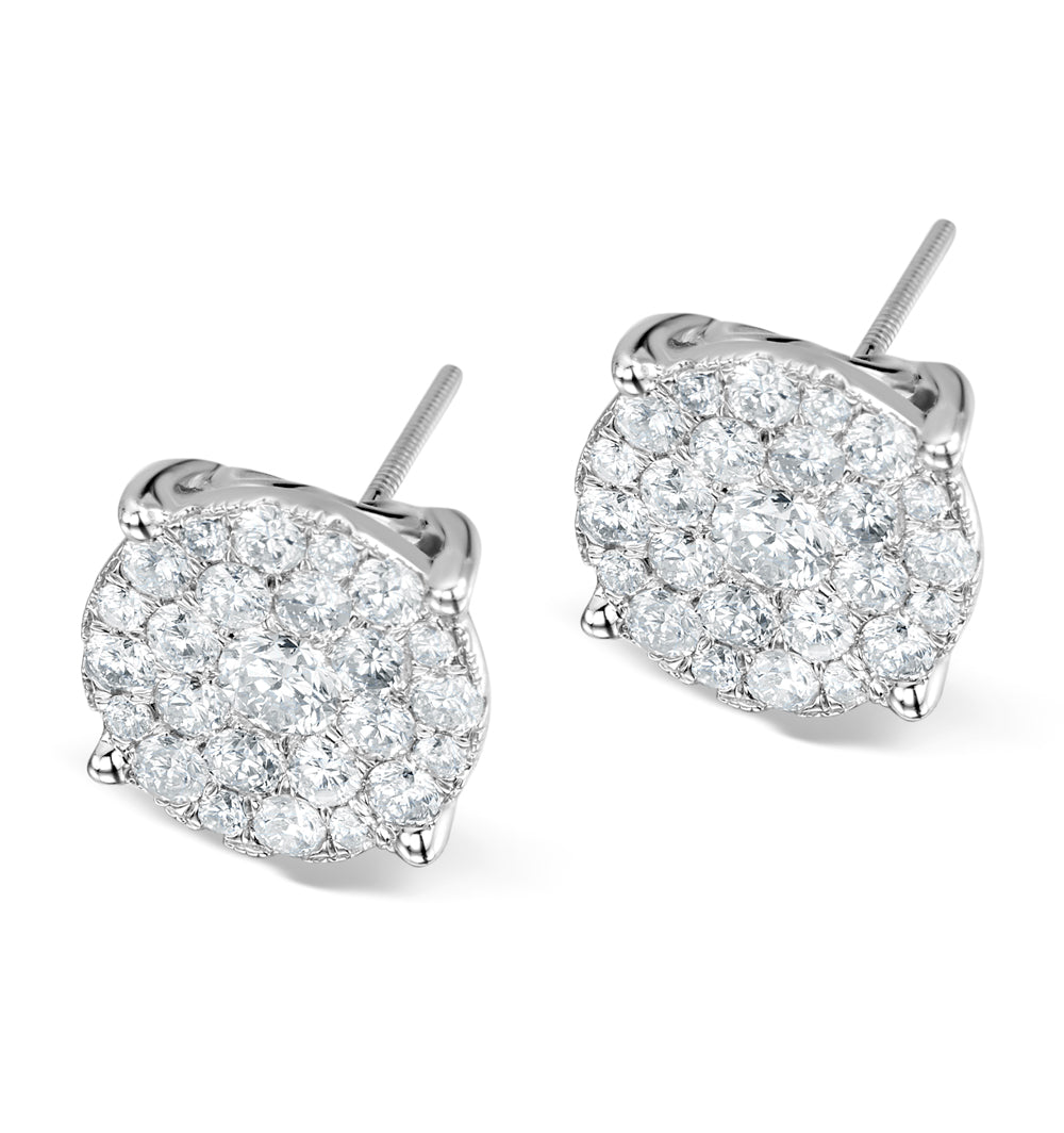 Grande Diamond Earrings 1.06ct H/Si in 18K White Gold - P3470Y