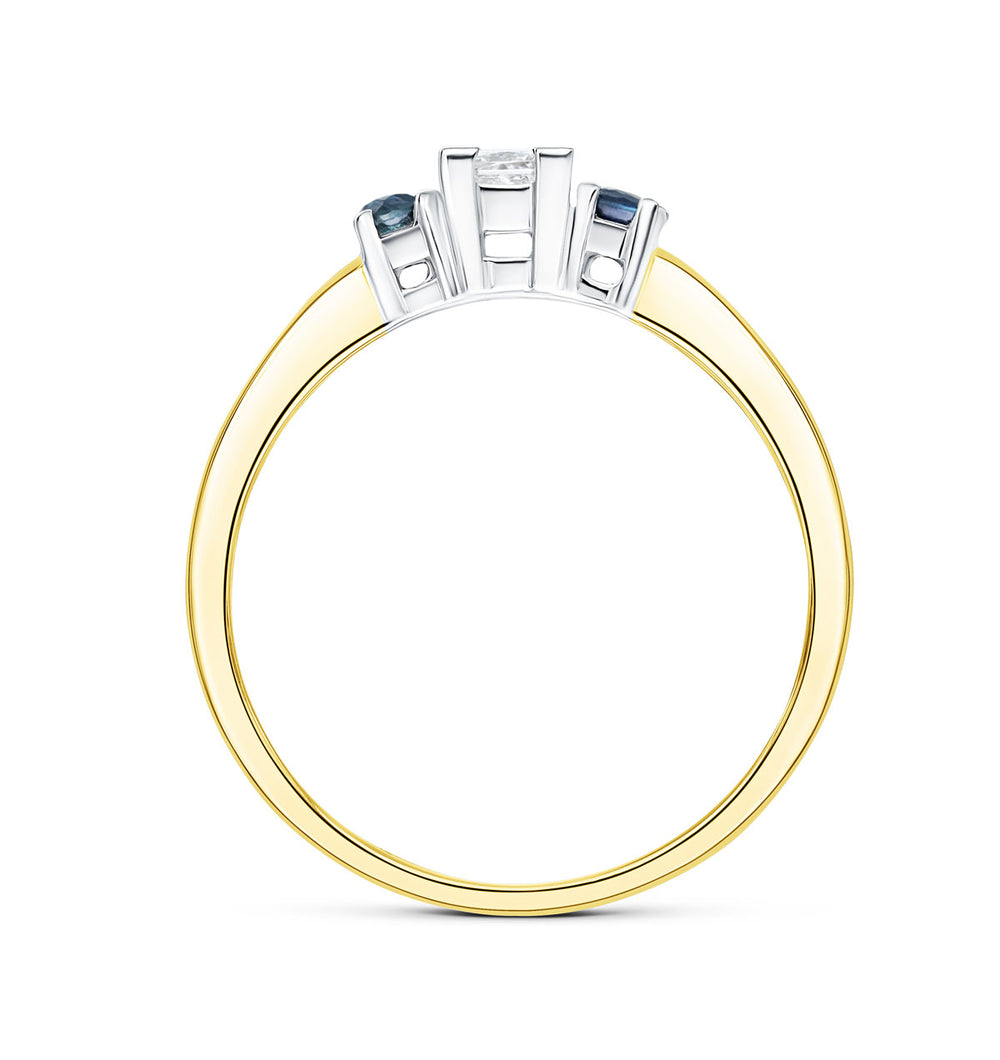 Lab Diamond 0.33ct And Sapphire 18K Gold Ring