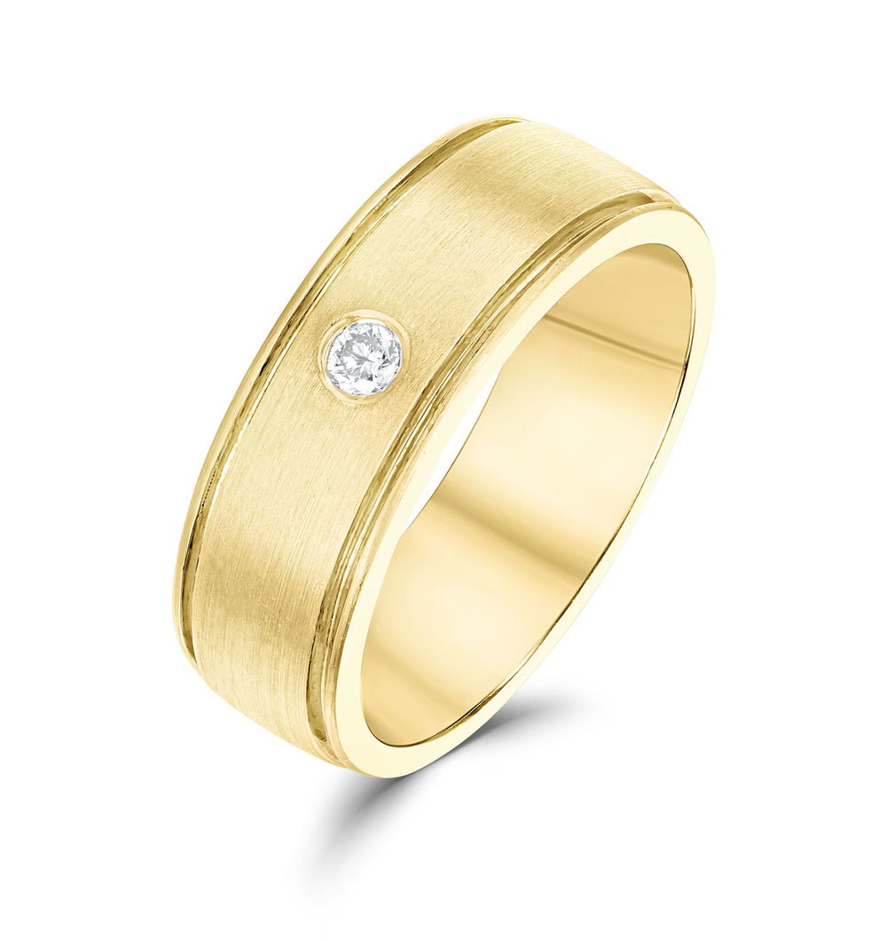 18K Gold Single Stone Diamond Ring (0.05ct) - SIZE L