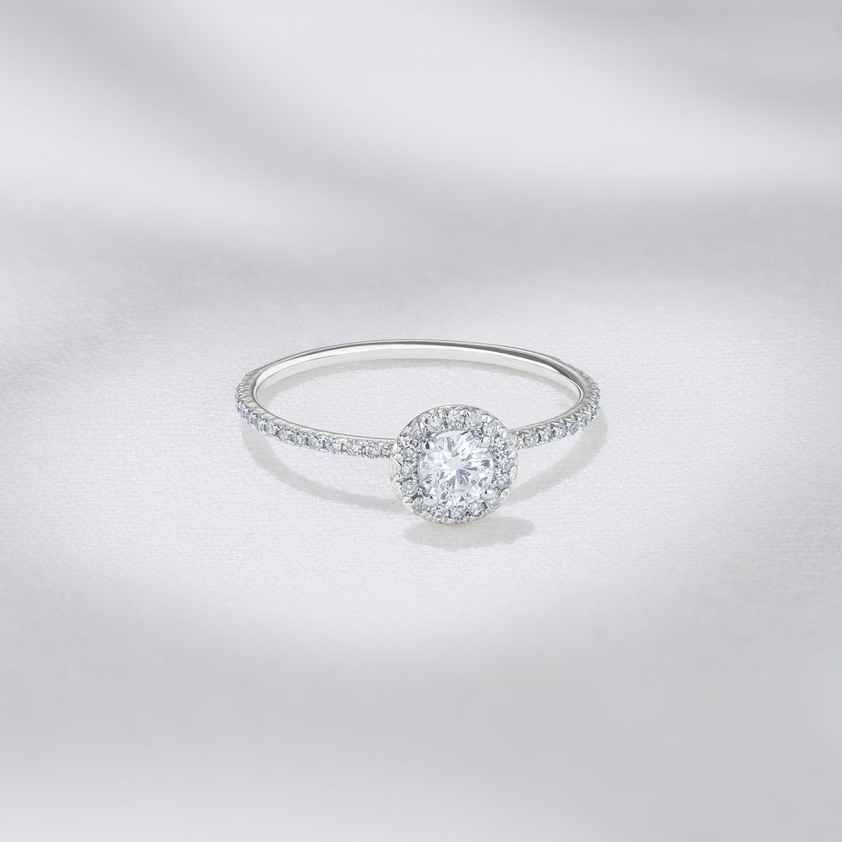 Ella Halo Lab Diamond Engagement Ring 0.55ct in 9K White Gold