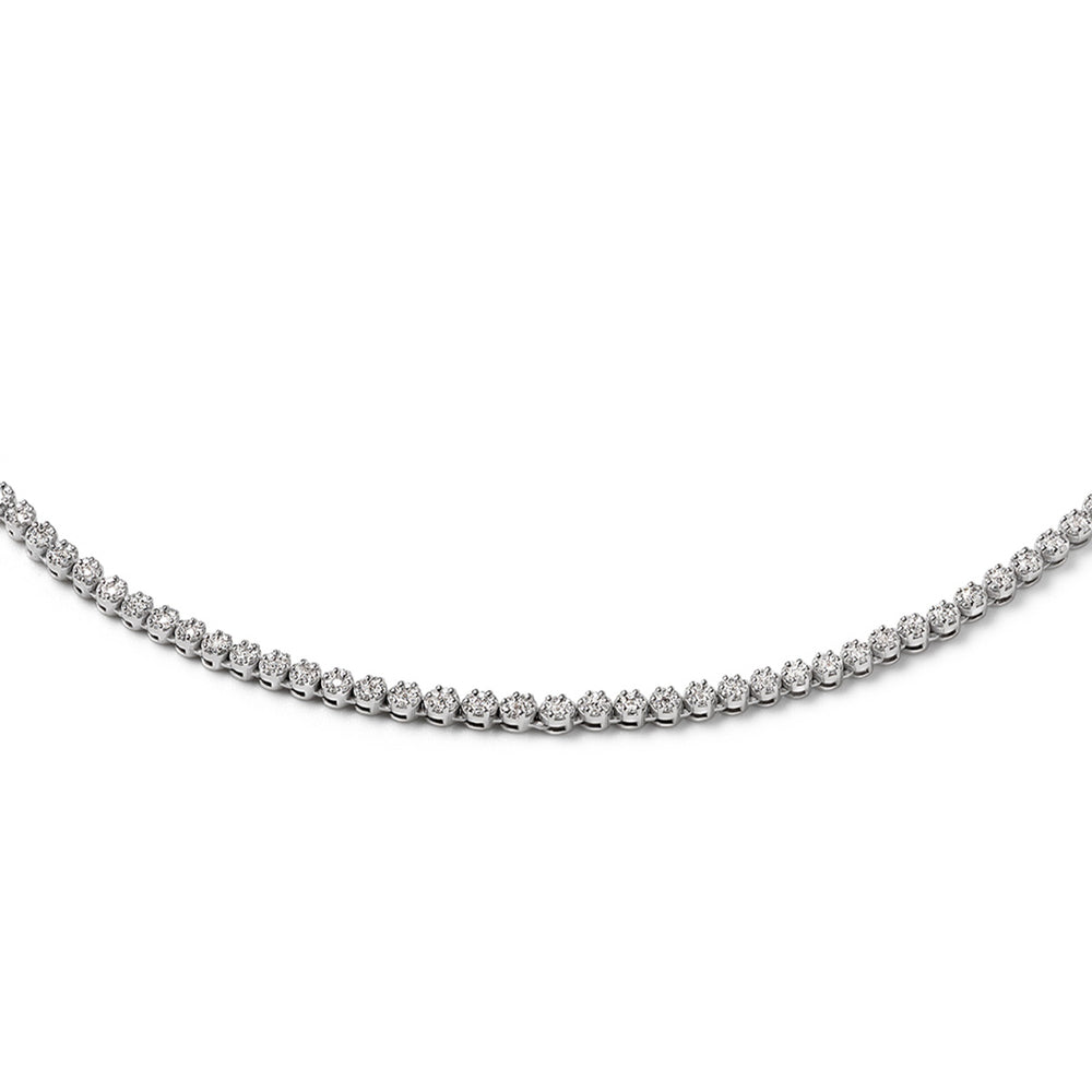 18KW Diamond Cluster Necklace 3.00ct H/Si