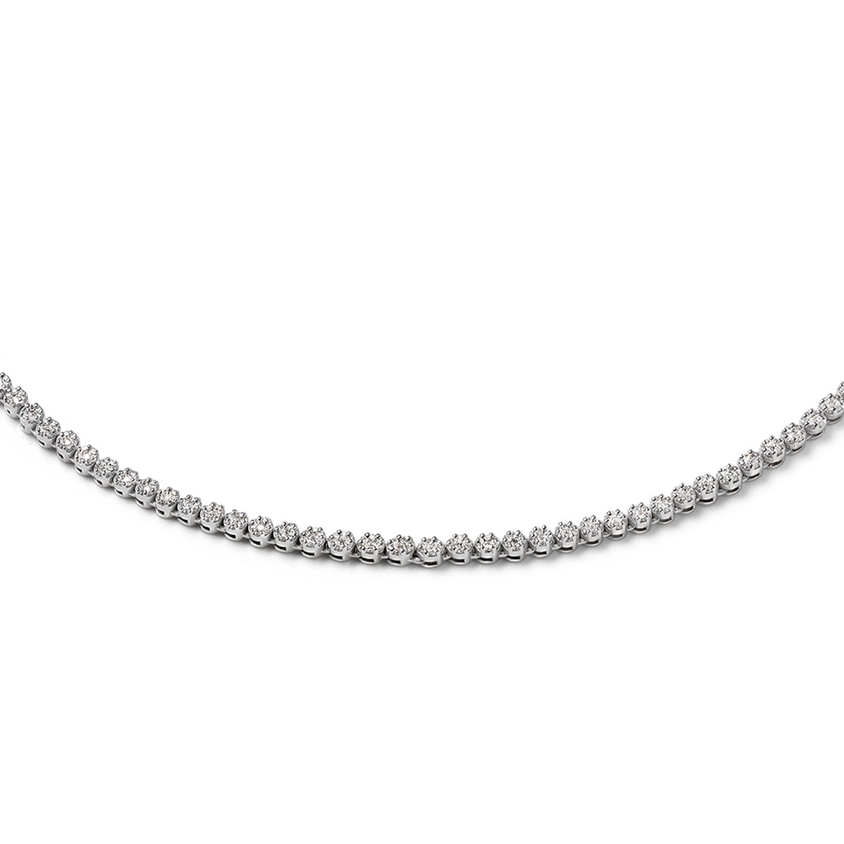 18KW Diamond Cluster Necklace 3.00ct H/Si