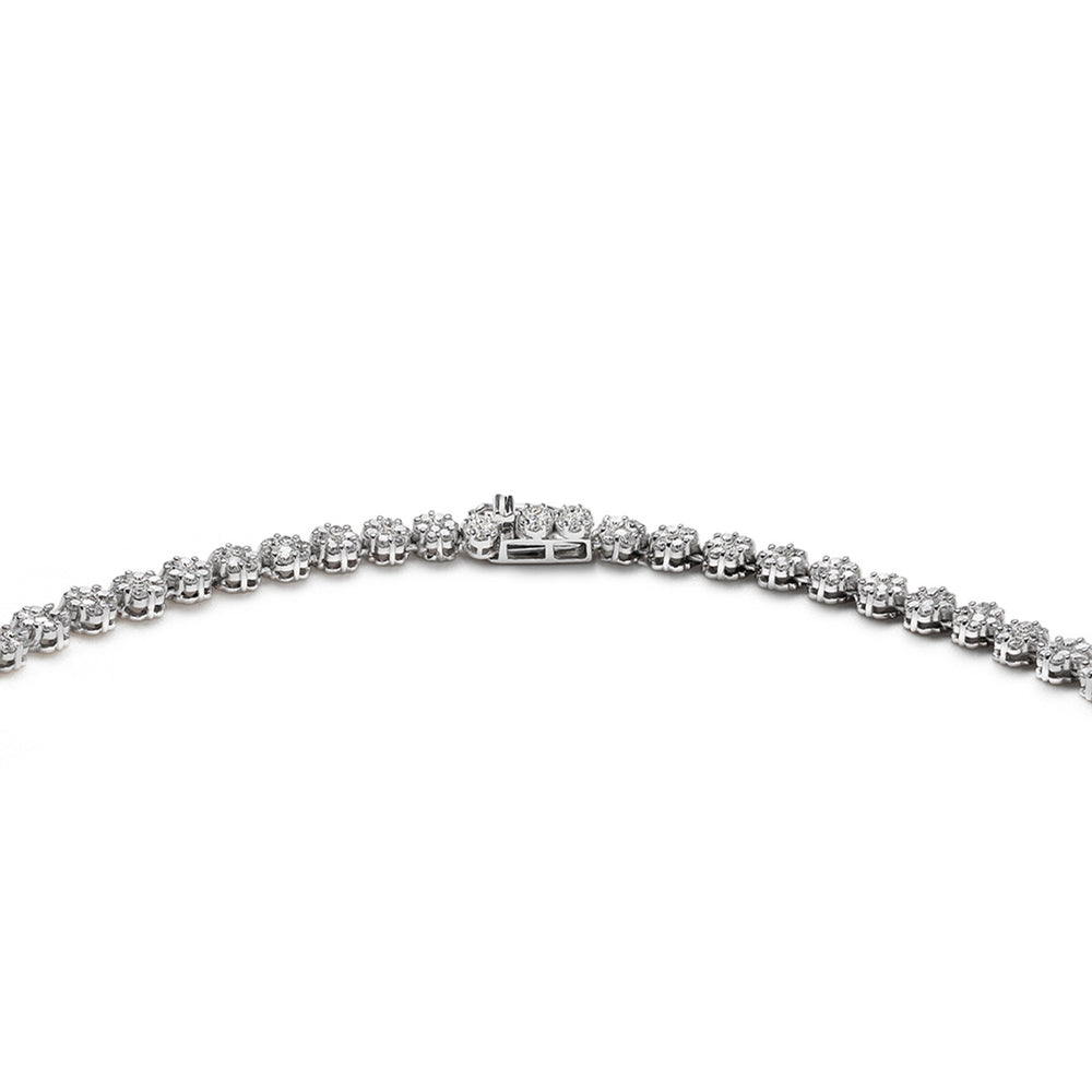 18KW Diamond Cluster Necklace 3.00ct H/Si