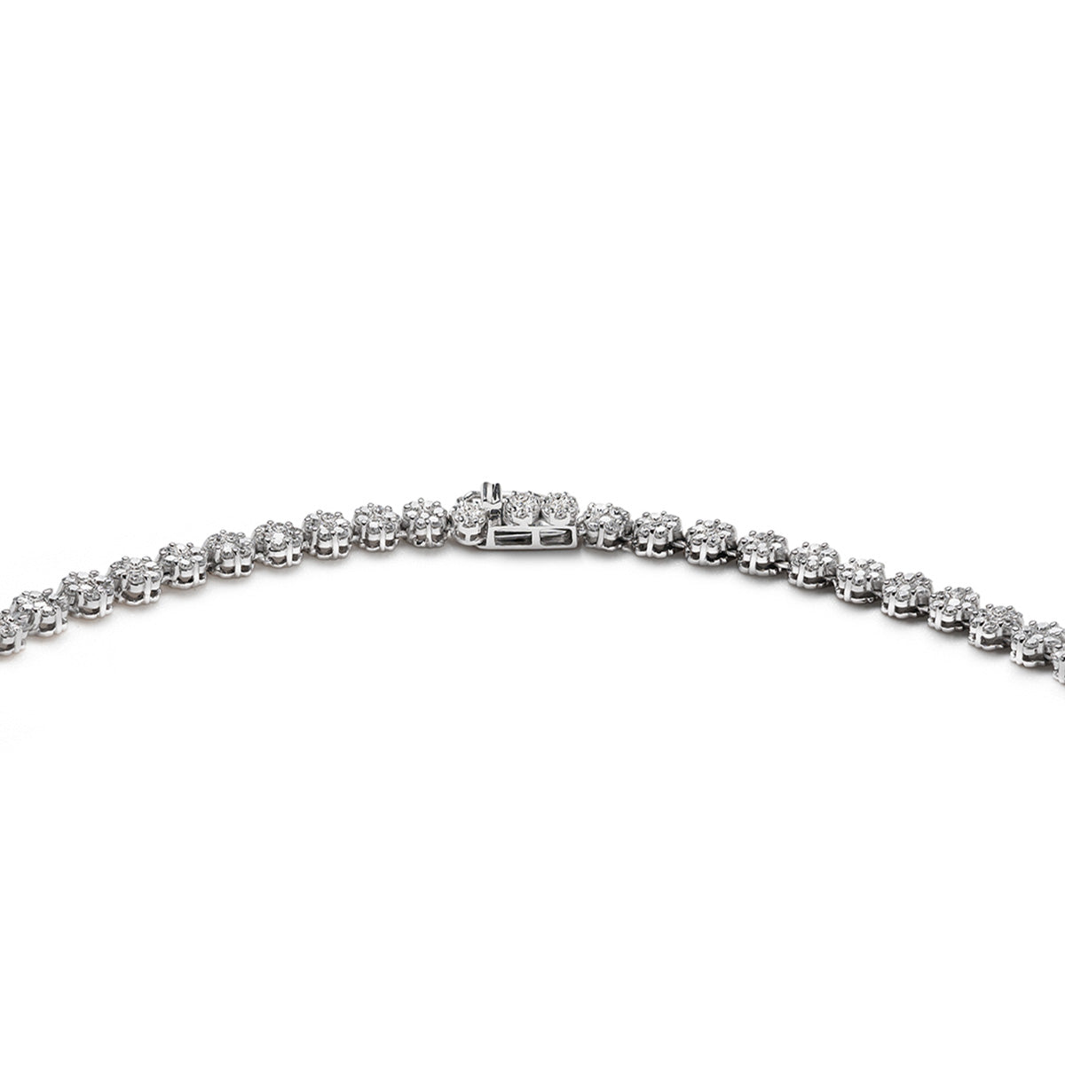 18KW Diamond Cluster Necklace 3.00ct H/Si