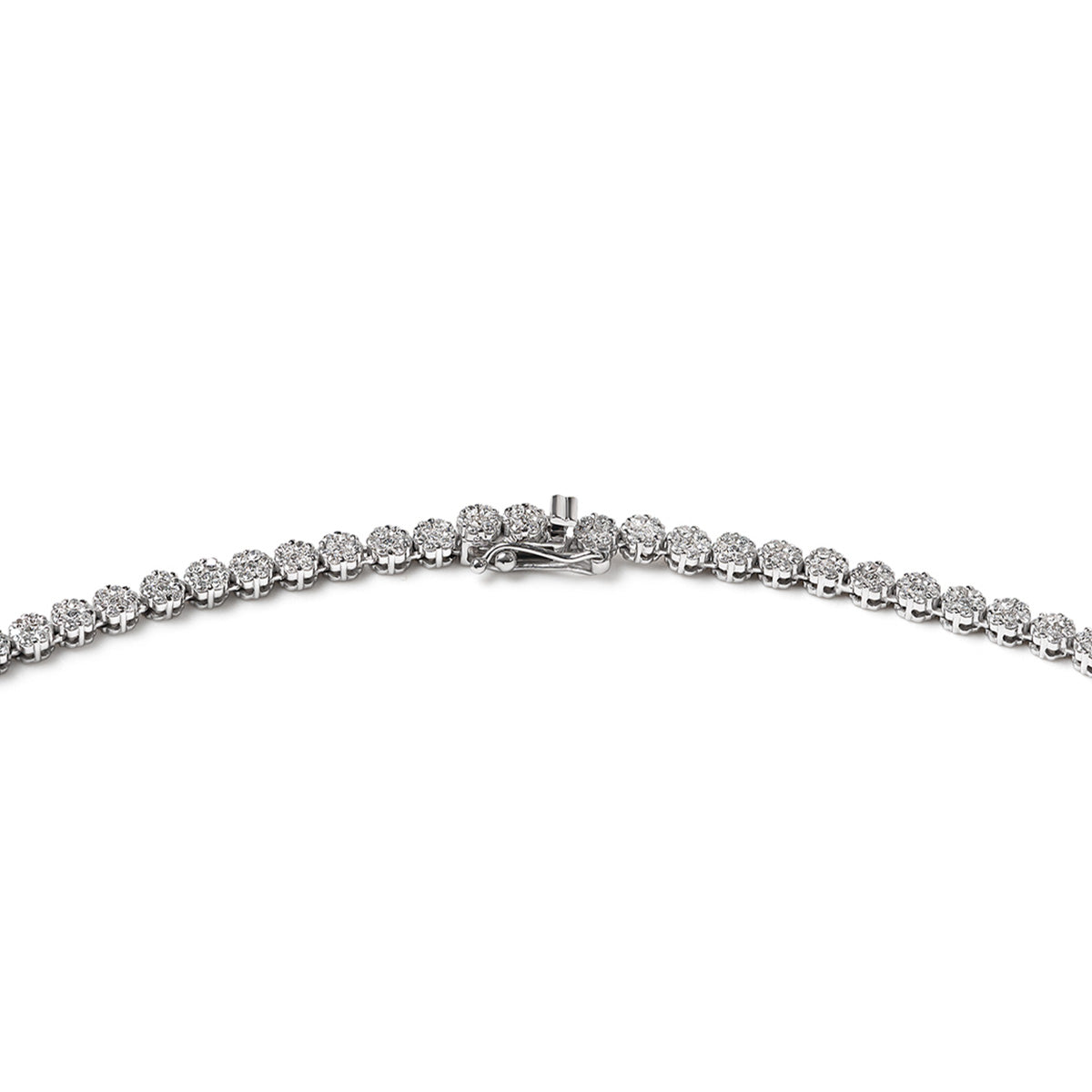 18KW Diamond Cluster Necklace 7.00ct H/Si