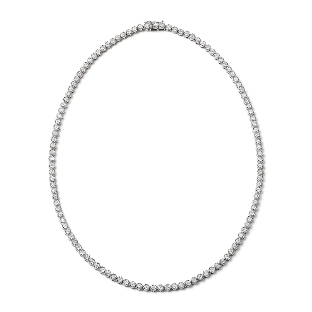18KW Diamond Cluster Necklace 7.00ct H/Si