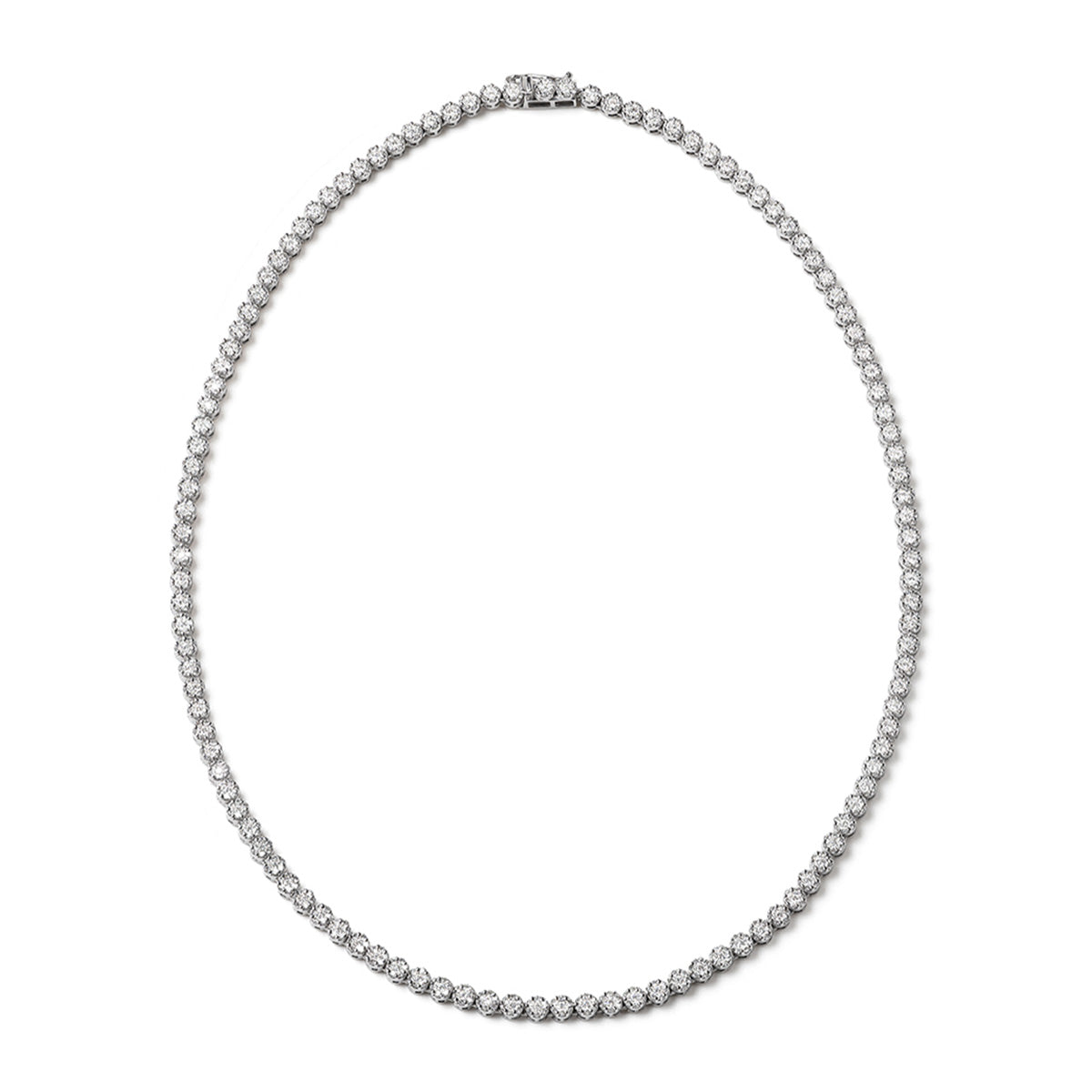 18KW Diamond Cluster Necklace 7.00ct H/Si