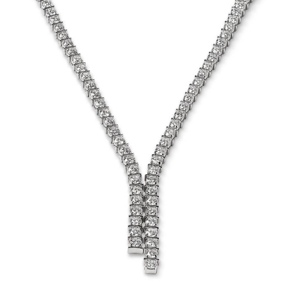10.00ct Lab Diamond Drop Tennis Necklace in 9K White Gold F/VS