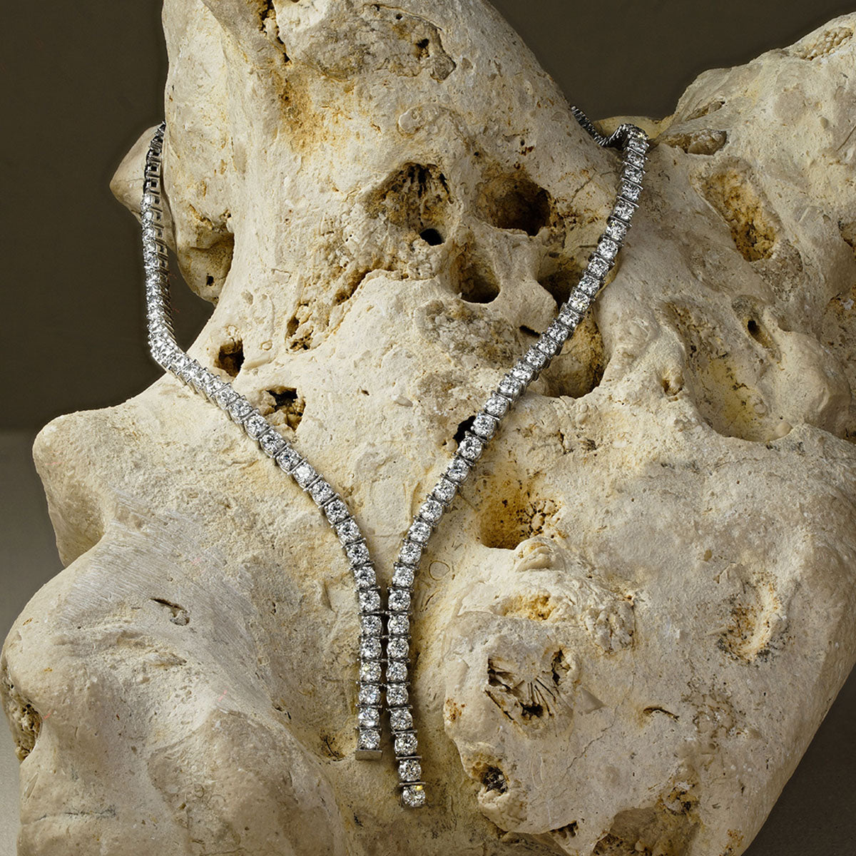10.00ct Lab Diamond Drop Tennis Necklace in 9K White Gold F/VS