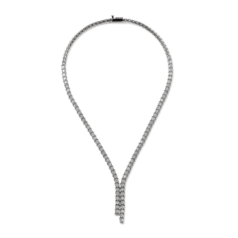 10.00ct Lab Diamond Drop Tennis Necklace in 9K White Gold F/VS