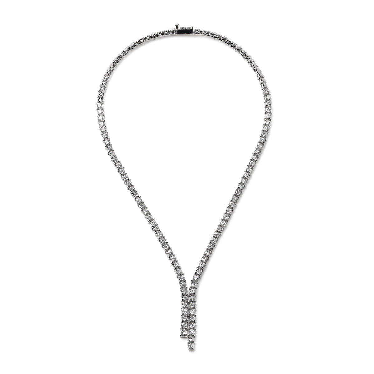 10.00ct Lab Diamond Drop Tennis Necklace in 9K White Gold F/VS