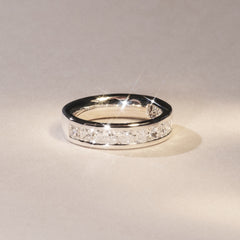 Eterna Lab Diamond Princess Cut Half Eternity Ring 2.00ct F/VS in 9K White Gold
