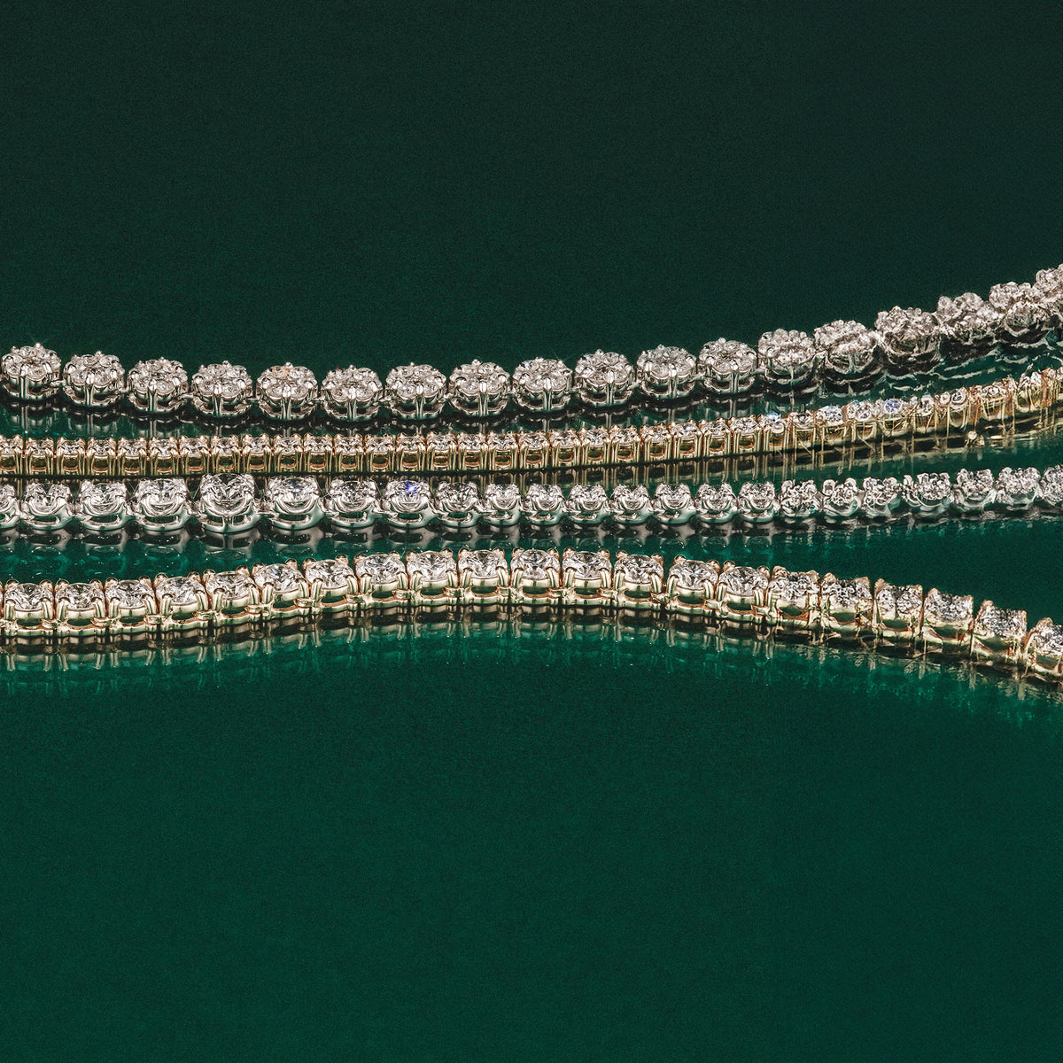 10.00ct Lab Diamond Cluster Tennis Necklace in 9K White Gold H/SI