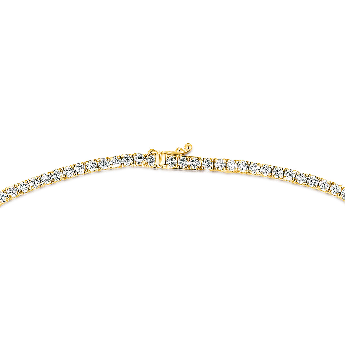 8.00ct Lab Diamond Tennis Necklace in 9K Yellow Gold F/VS