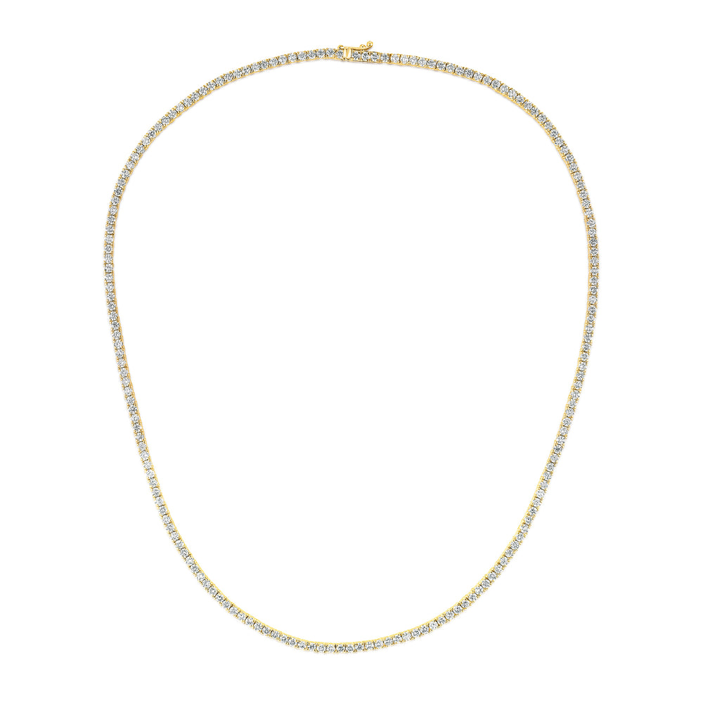 8.00ct Lab Diamond Tennis Necklace in 9K Yellow Gold F/VS