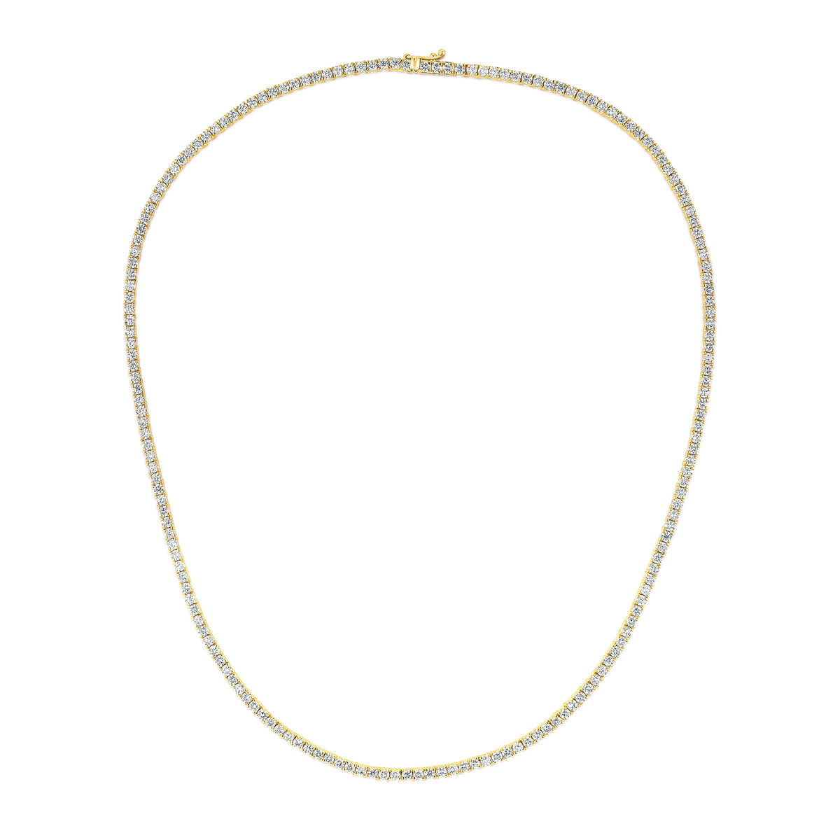8.00ct Lab Diamond Tennis Necklace in 9K Yellow Gold F/VS