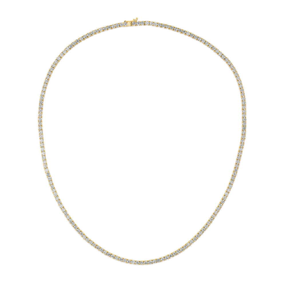 10.00ct Lab Diamond Tennis Necklace in 9K Yellow Gold F/VS