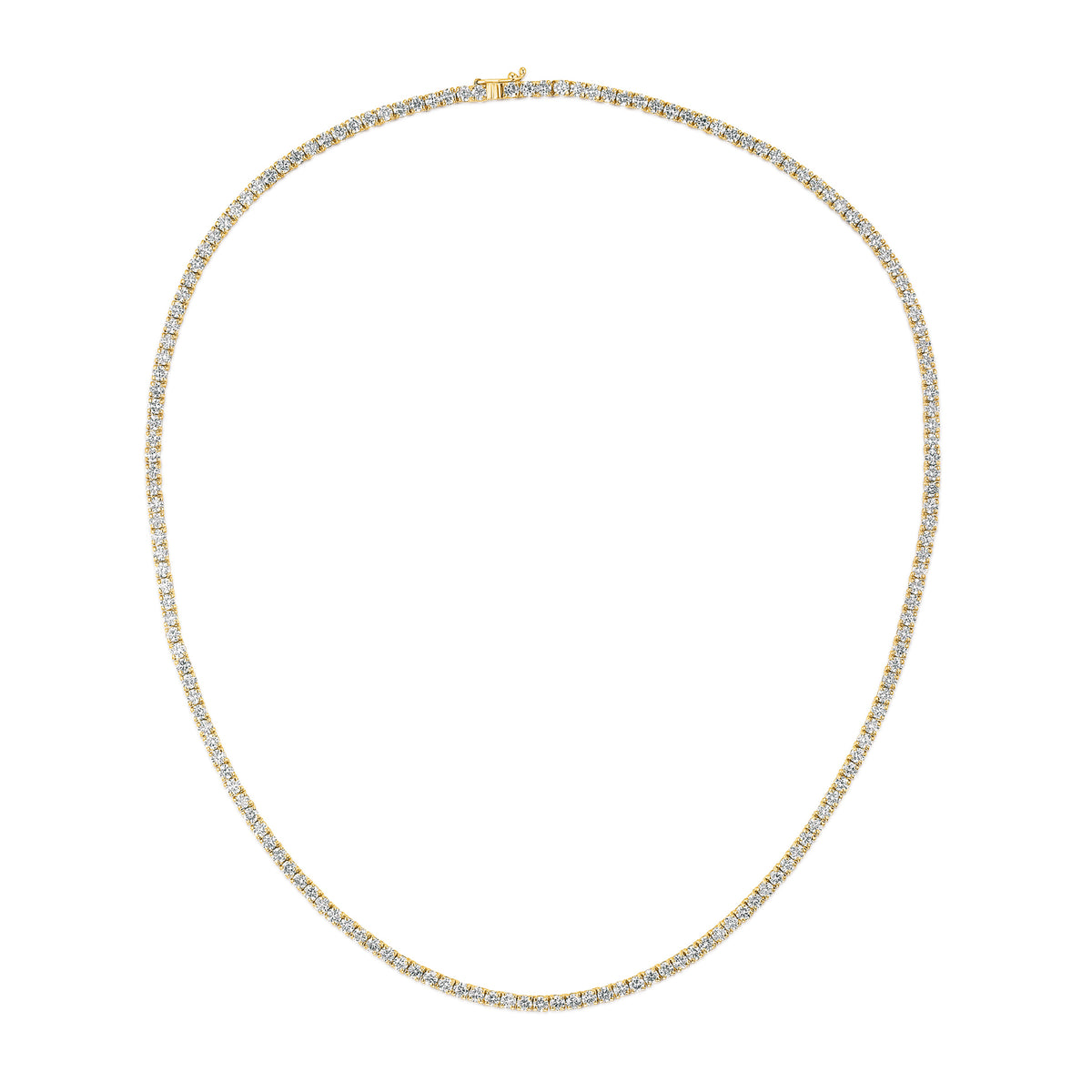10.00ct Lab Diamond Tennis Necklace in 9K Yellow Gold F/VS