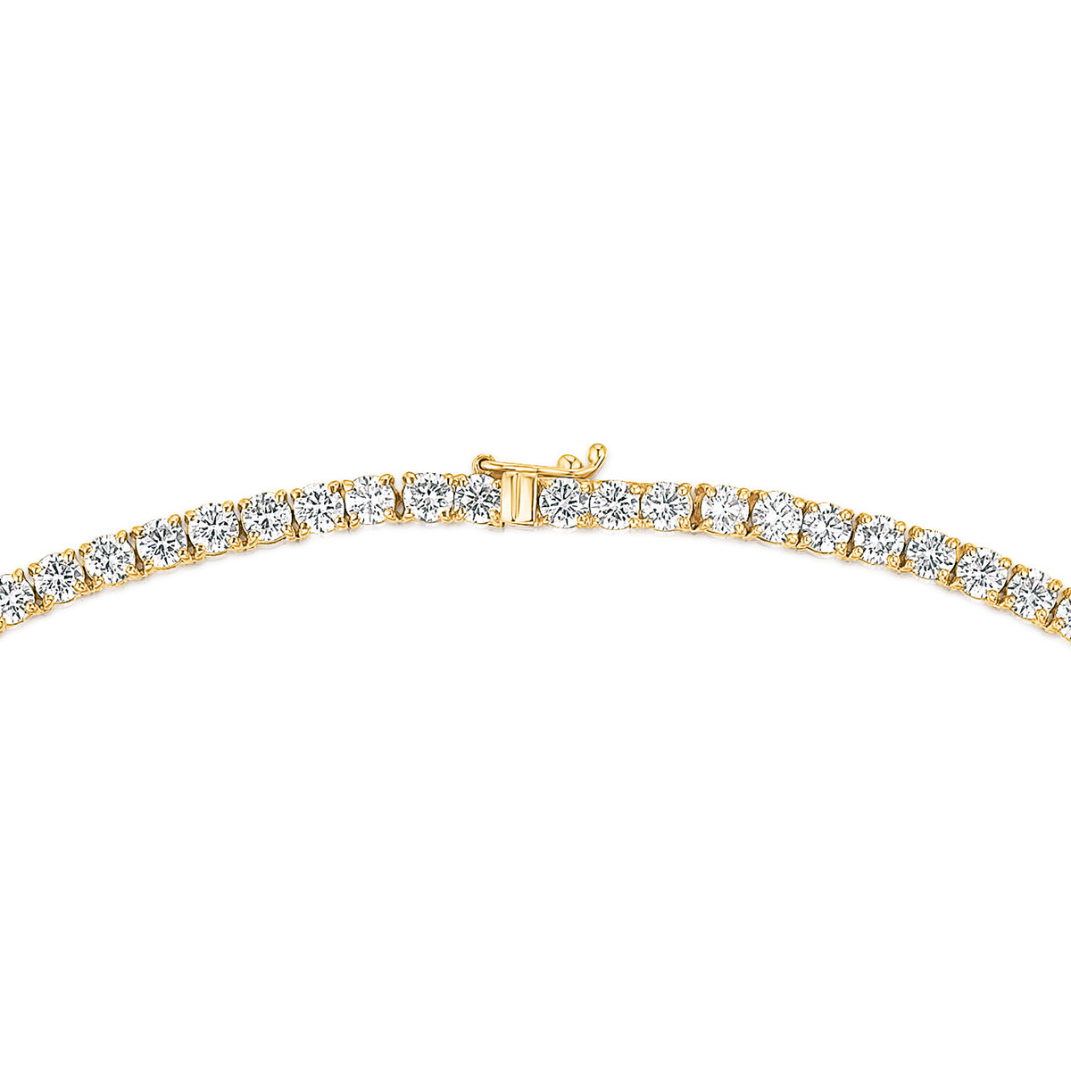 15.00ct Lab Diamond Tennis Necklace in 9K Yellow Gold F/VS