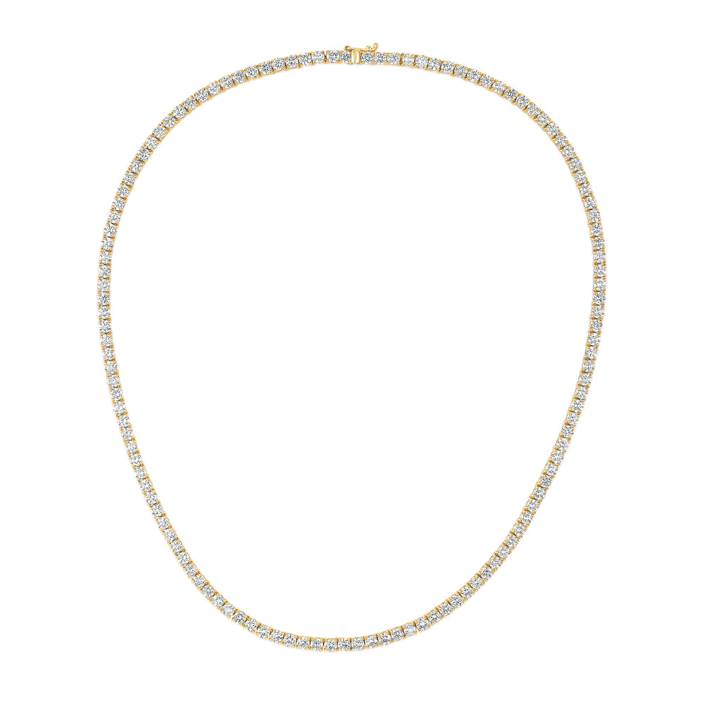 15.00ct Lab Diamond Tennis Necklace in 9K Yellow Gold F/VS