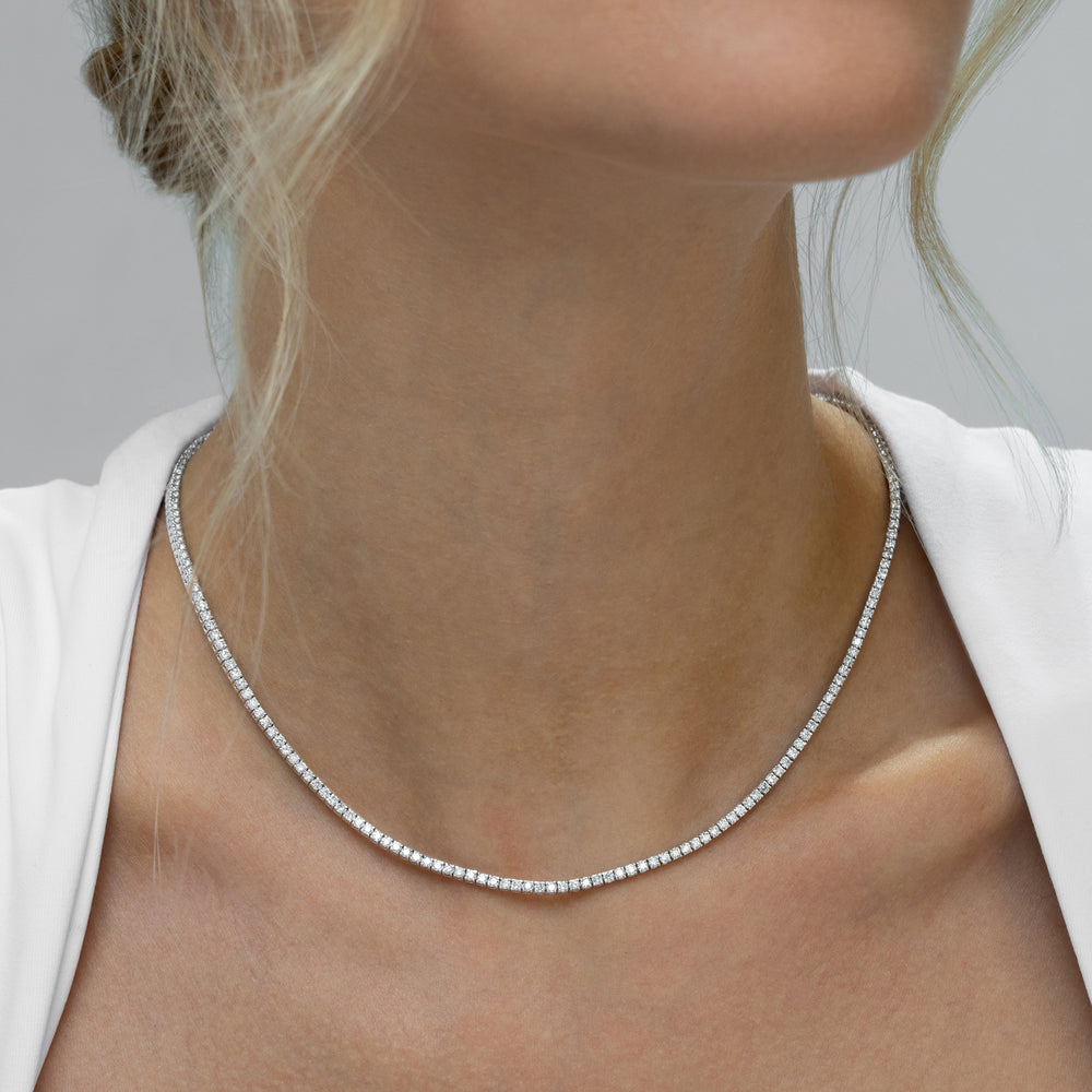 6.00ct Lab Diamond Tennis Necklace in 9K White Gold F/VS