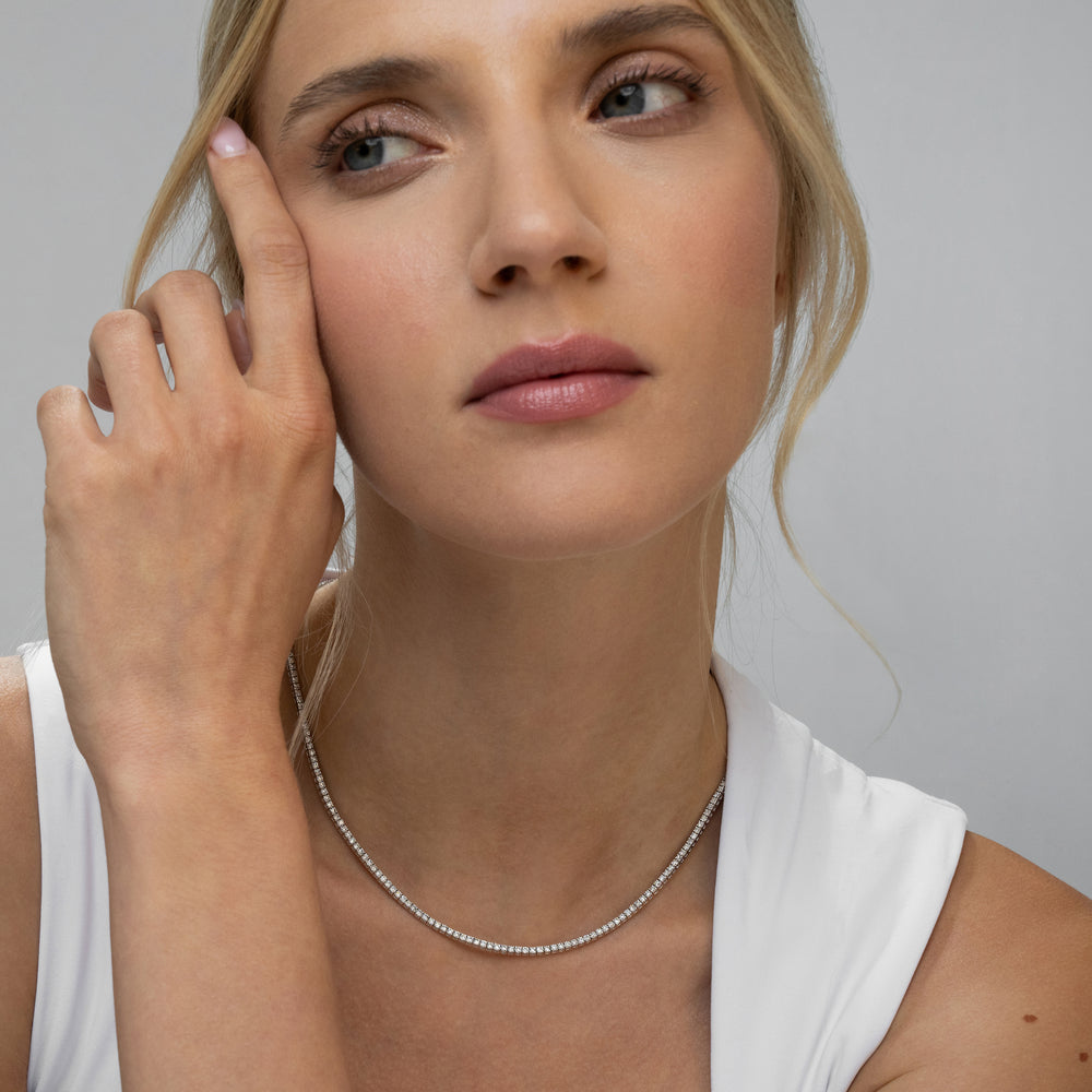 6.00ct Lab Diamond Tennis Necklace in 9K White Gold F/VS