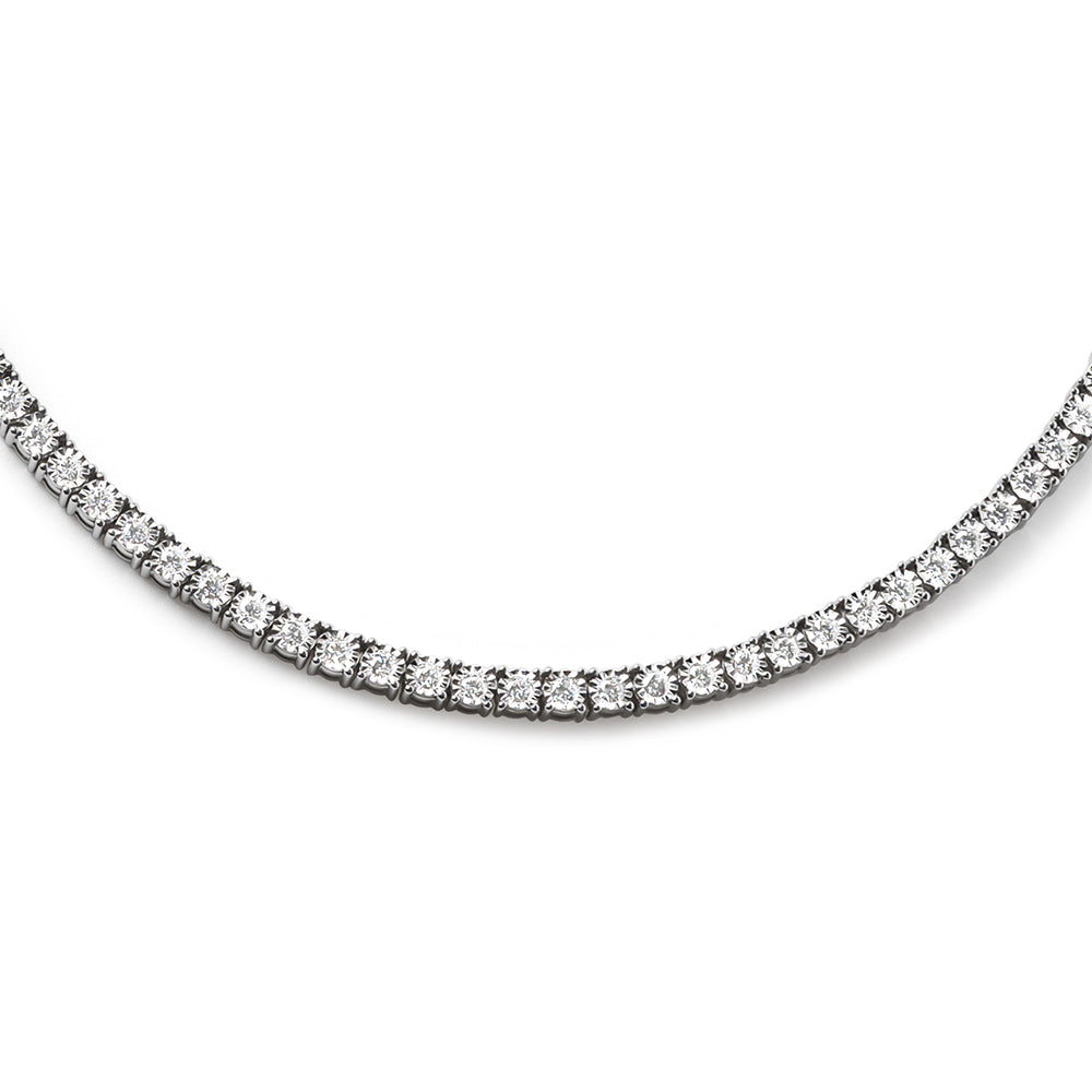 5.00ct Lab Diamond Tennis Necklace in 9K White Gold H/SI