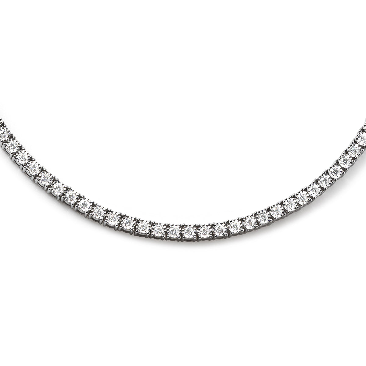 5.00ct Lab Diamond Tennis Necklace in 9K White Gold H/SI