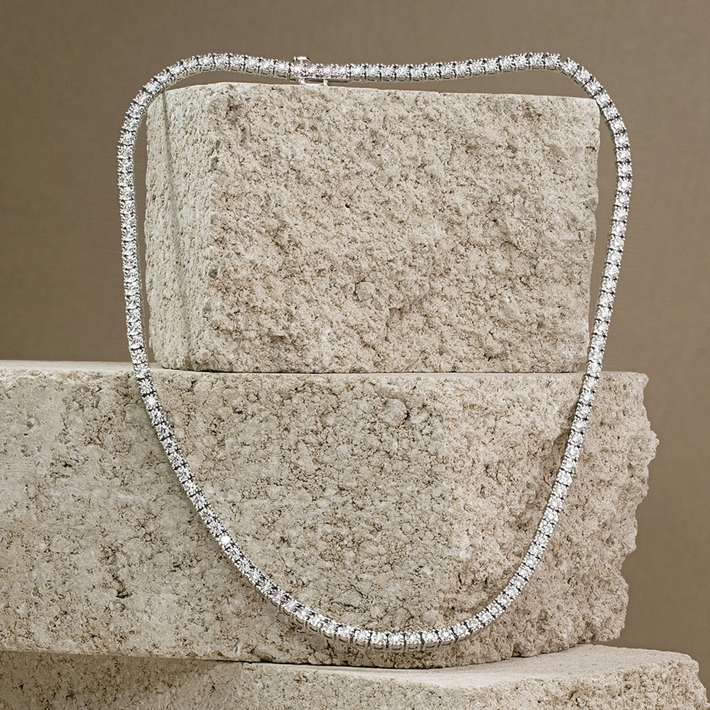 5.00ct Lab Diamond Tennis Necklace in 9K White Gold H/SI