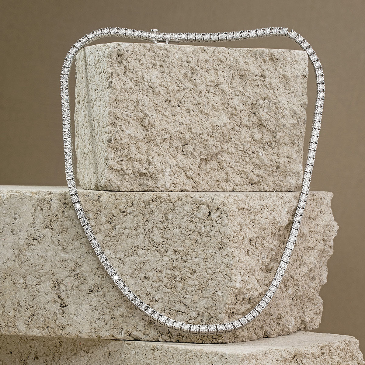 5.00ct Lab Diamond Tennis Necklace in 9K White Gold H/SI