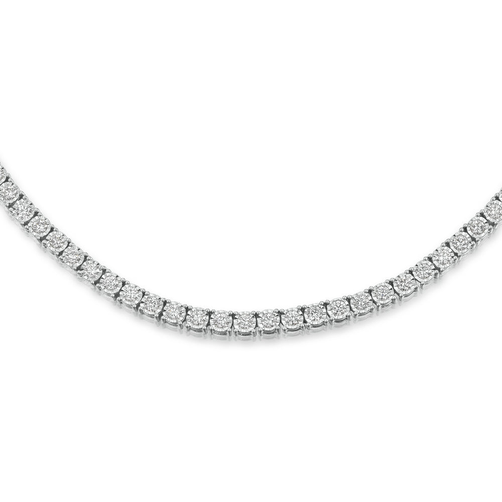 7.00ct Lab Diamond Tennis Necklace in 9K White Gold HS/I