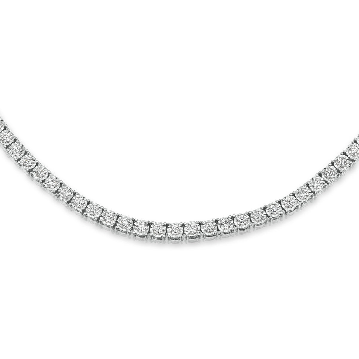 7.00ct Lab Diamond Tennis Necklace in 9K White Gold HS/I