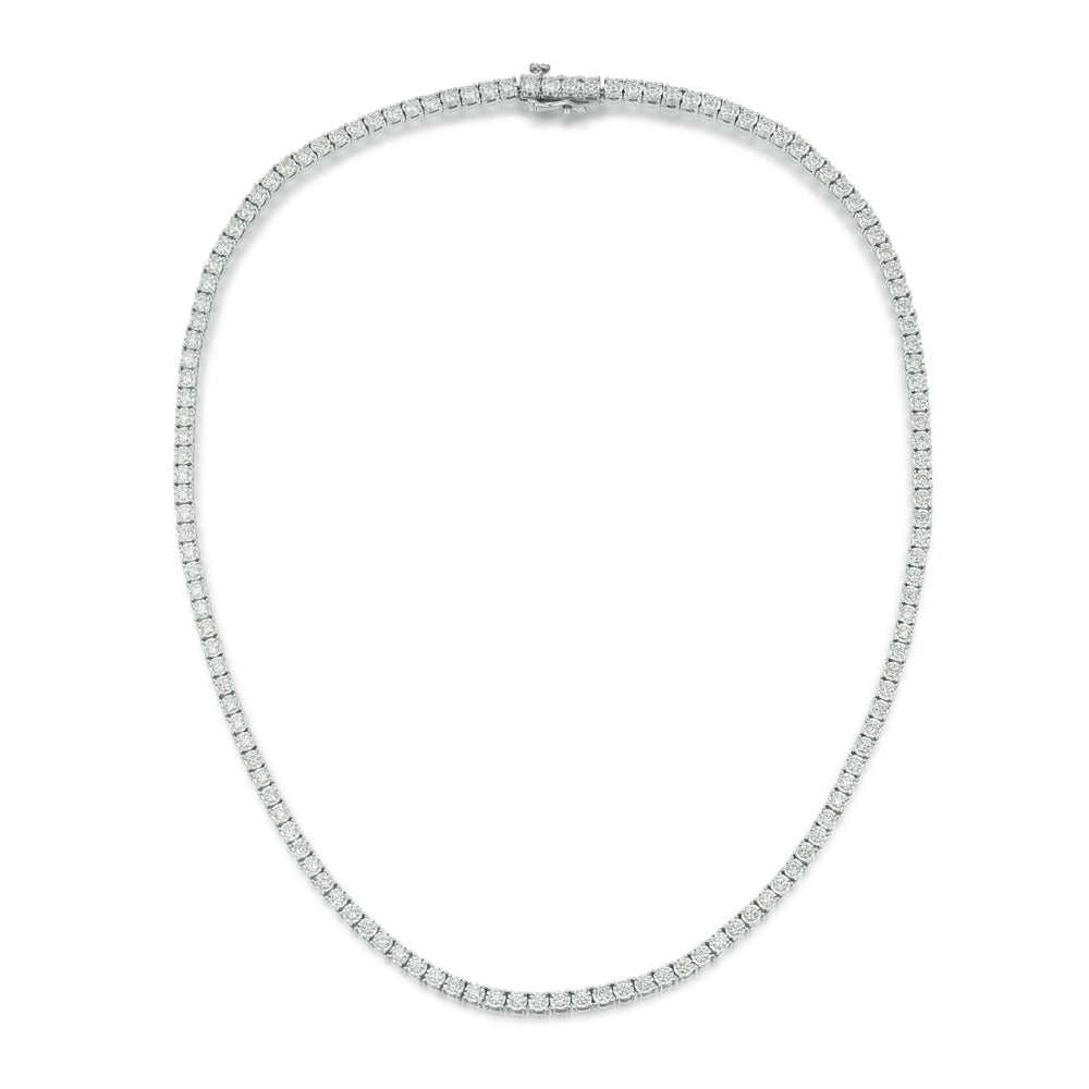 7.00ct Lab Diamond Tennis Necklace in 9K White Gold HS/I