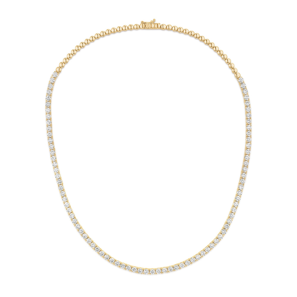 10.00ct Lab Diamond Tennis Necklace 3/4 Set in 9K Yellow Gold F/VS