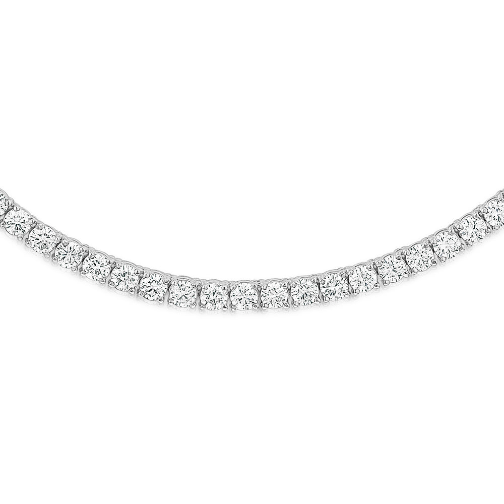 10.00ct Lab Diamond Tennis Necklace 3/4 Set in 9K White Gold F/VS