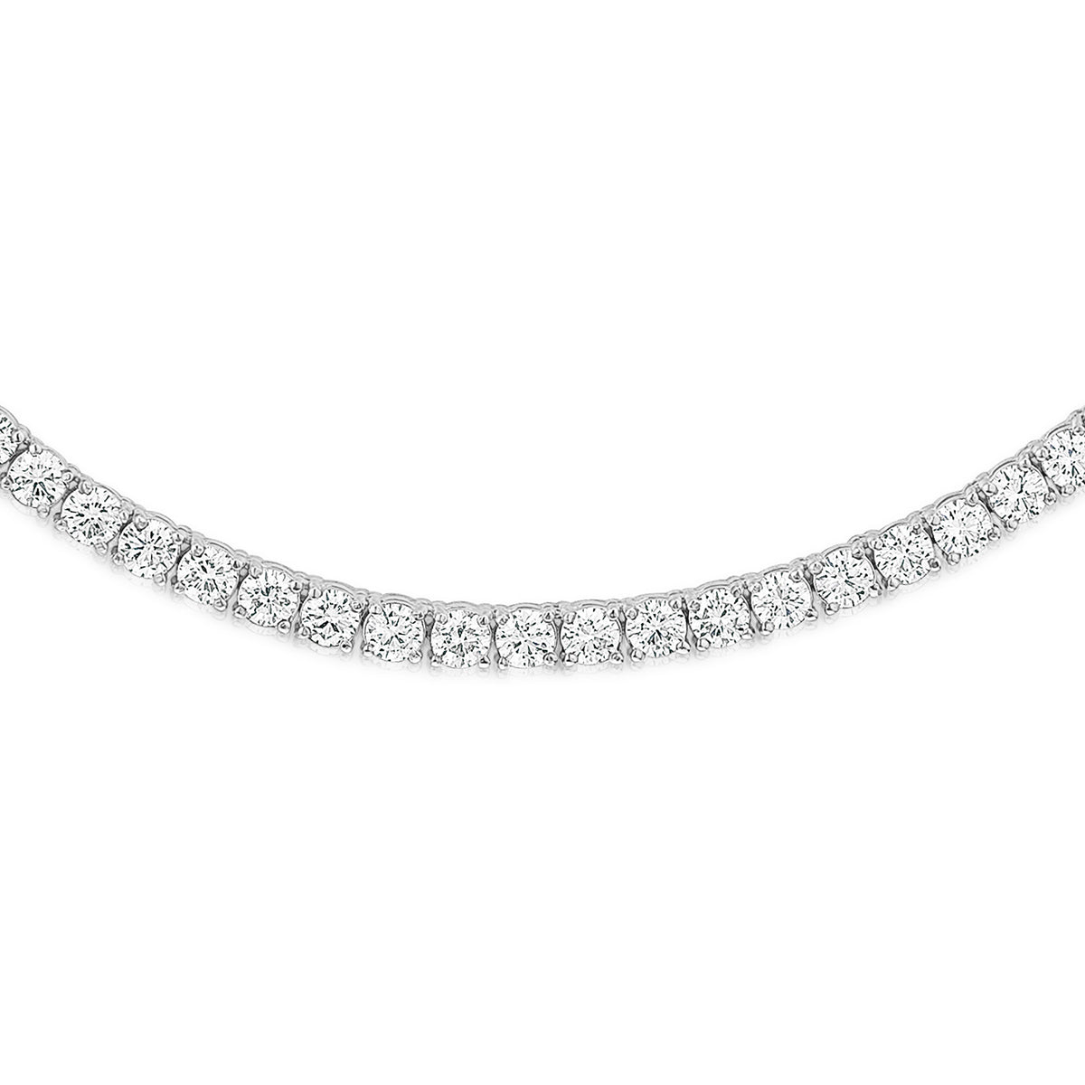 10.00ct Lab Diamond Tennis Necklace 3/4 Set in 9K White Gold F/VS