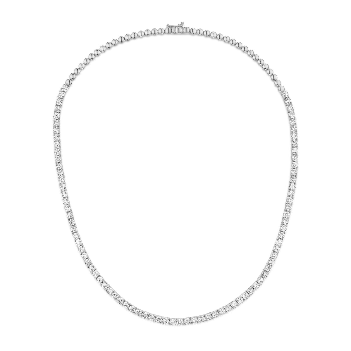 10.00ct Lab Diamond Tennis Necklace 3/4 Set in 9K White Gold F/VS
