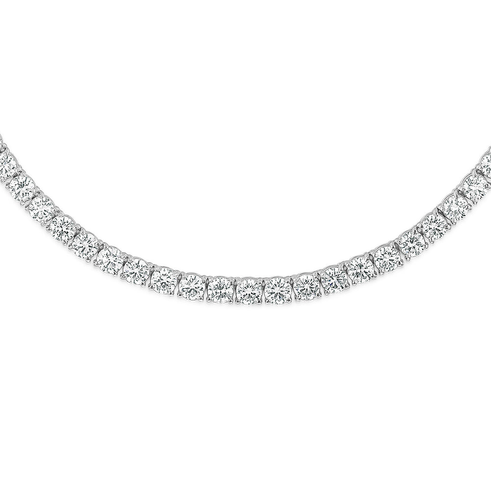 15.00ct Lab Diamond Tennis Necklace 3/4 Set in 9K White Gold F/VS
