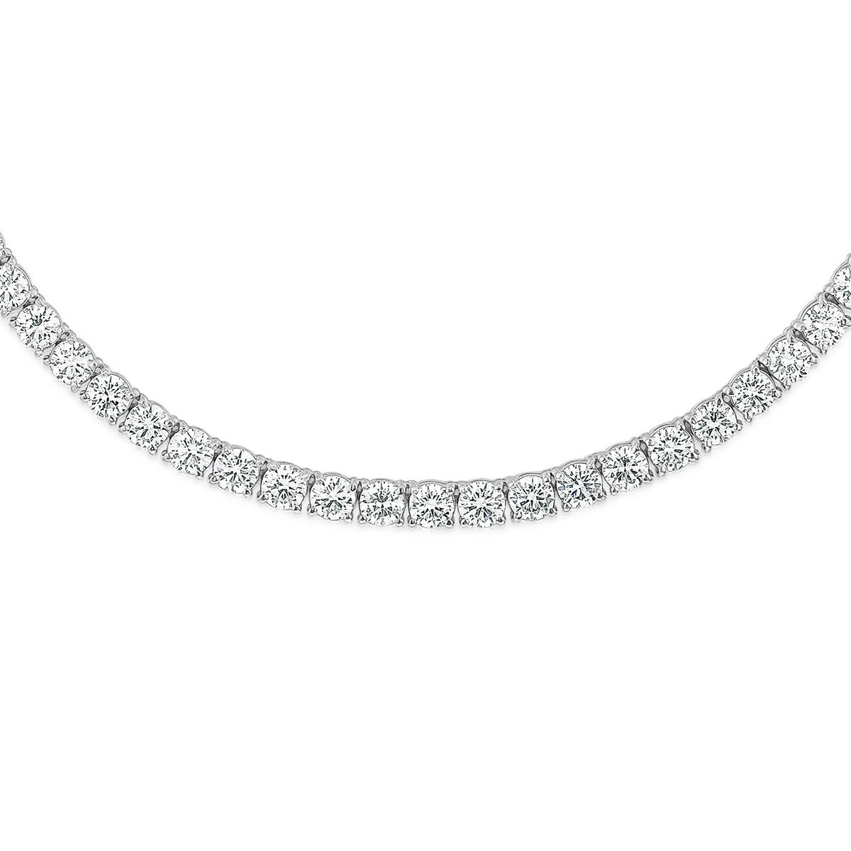 15.00ct Lab Diamond Tennis Necklace 3/4 Set in 9K White Gold F/VS