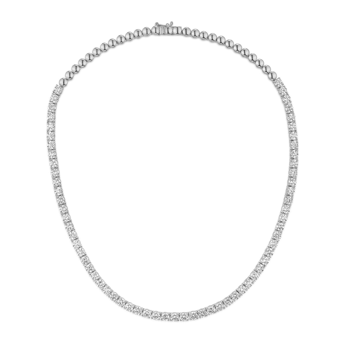 15.00ct Lab Diamond Tennis Necklace 3/4 Set in 9K White Gold F/VS