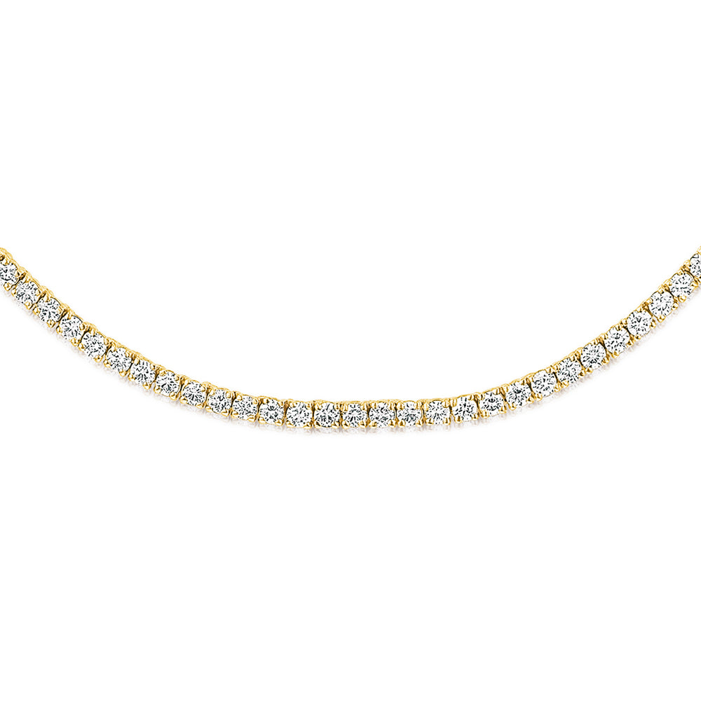 5.00ct Lab Diamond Tennis Necklace 3/4 Set in 9K Gold F/VS