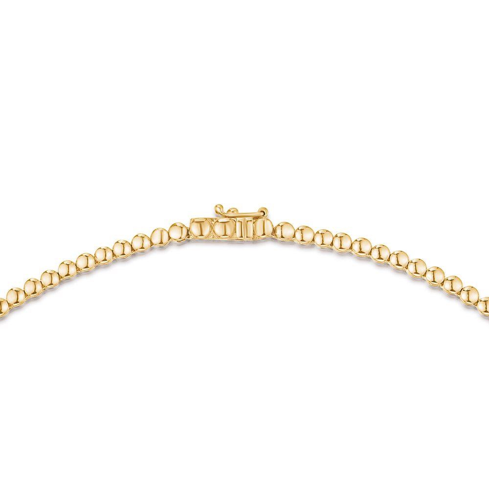 7.00ct Lab Diamond Tennis Necklace 3/4 Set in 9K Yellow Gold F/VS