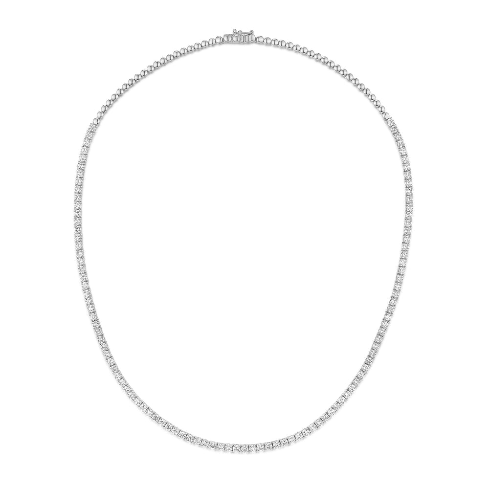 7.00ct Lab Diamond Tennis Necklace 3/4 Set in 9K White Gold F/VS