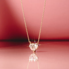 Wanderlust Floating Heart Cut Lab Diamond Solitaire Necklace 0.33ct H/SI in 18K Gold Vermeil