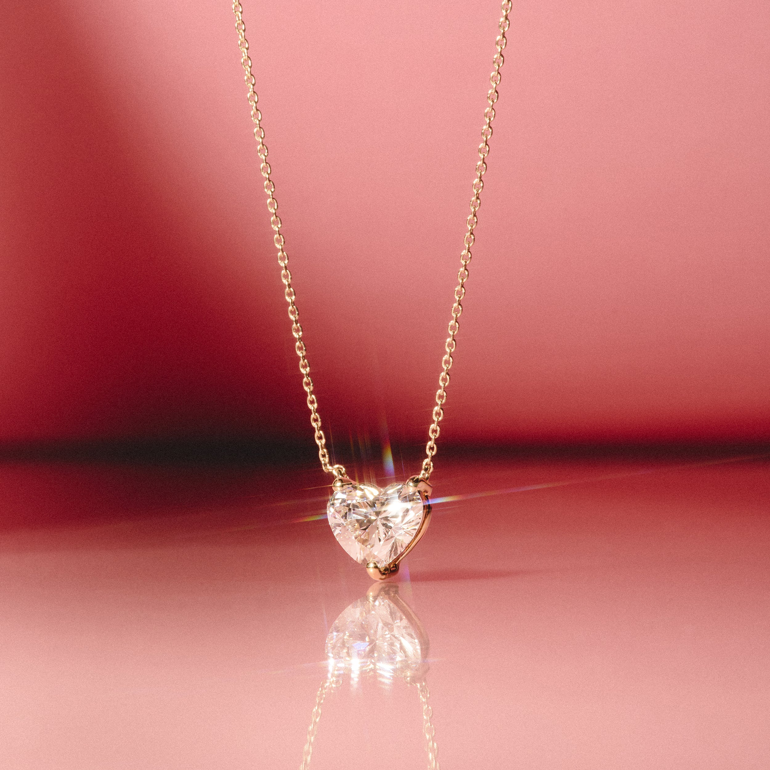 Wanderlust Floating Heart Cut Lab Diamond Solitaire Necklace 0.33ct H/SI in 18K Gold Vermeil