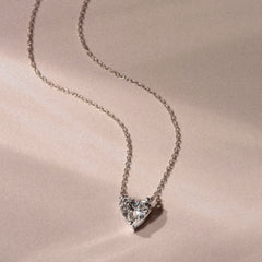 Wanderlust Floating Heart Cut Lab Diamond Solitaire Necklace 2.00ct H/SI in 9K White Gold