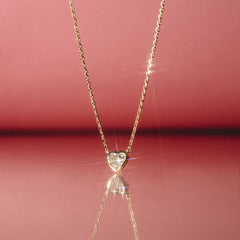 Horizon Heart Cut Lab Diamond Solitaire Necklace 0.50ct H/SI in 9K Gold