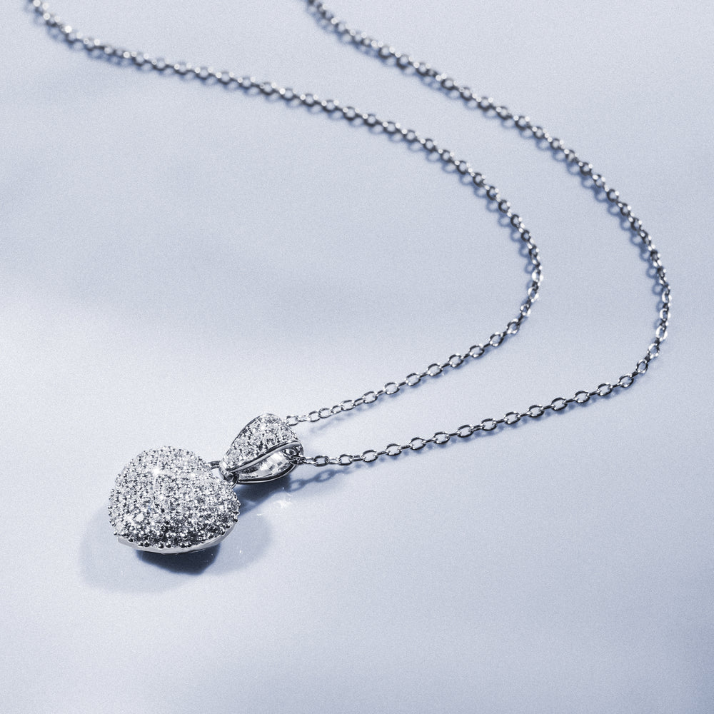 Heart Lab Diamond Necklace 0.50ct in 925 Silver